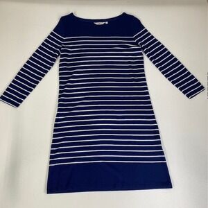 Vineyard Vines Striped T-Shirt Dress Long Sleeve Casual‎ Navy White L